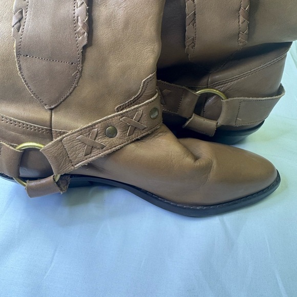 Vintage western cowgirl Brown Leather Ankle Boots - Picture 4 of 7